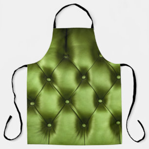 Background texture of dark green capitone genuine  apron