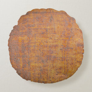 Background texture of Rusted steelabstract, aged, Round Pillow