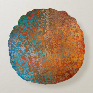 Background texture rust old brown round pillow