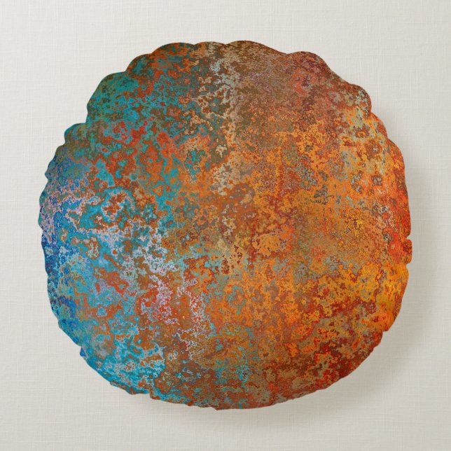 Background texture rust old brown round pillow (Front)