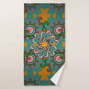 Background texture, wallpaper, floral theme in col bath towel