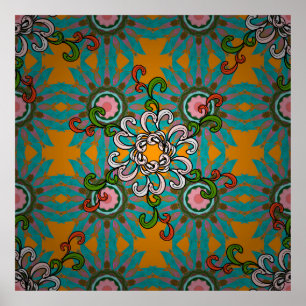 Background texture, wallpaper, floral theme in col poster