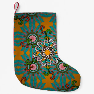 Background texture, wallpaper, floral theme in col small christmas stocking