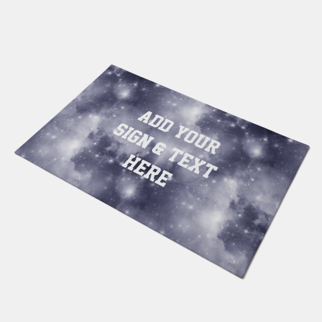 Background Universe dark blue + your own ideas Doormat (Angled)