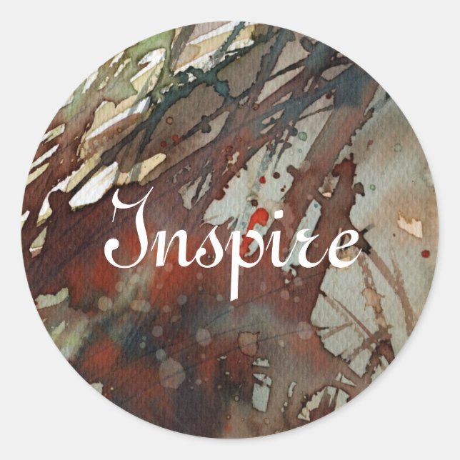background watercolor classic round sticker (Front)
