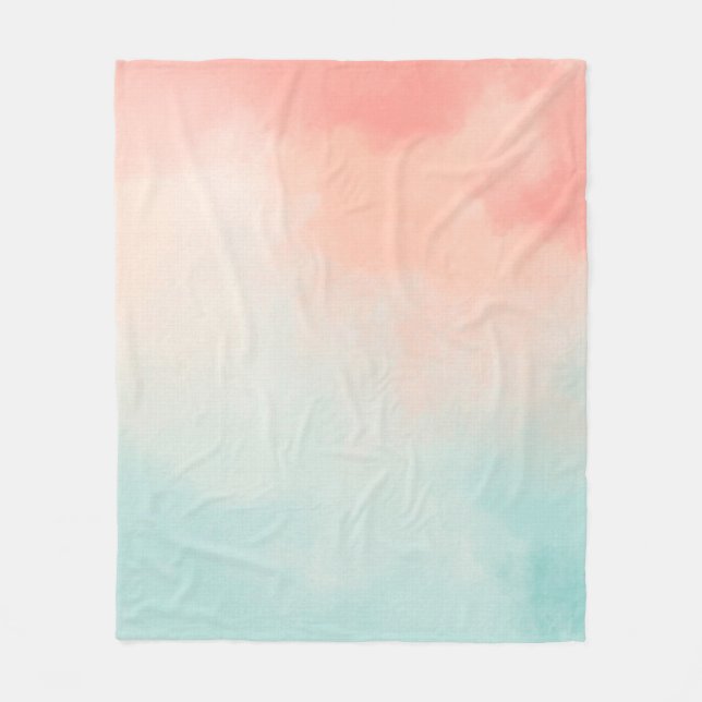 Background watercolor pattern fleece blanket (Front)