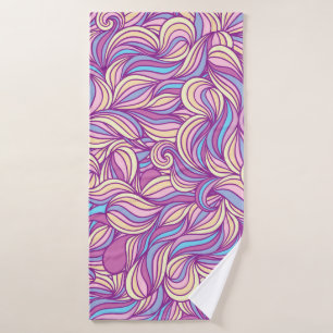 Background with abstract doodle waves  bath towel