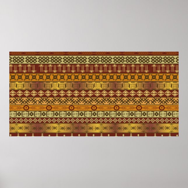 Background with African ethnic motifs Poster (Front)