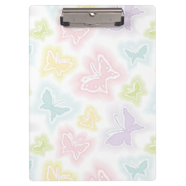 Background with butterflies in watercolor clipboard (Front)