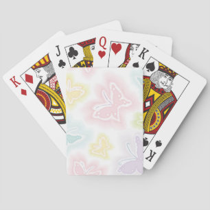 Background with butterflies in watercolor playing cards