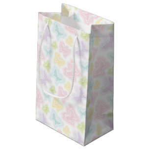 Background with butterflies in watercolor small gift bag