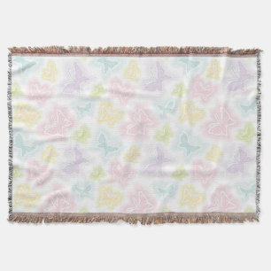 Background with butterflies in watercolor throw blanket