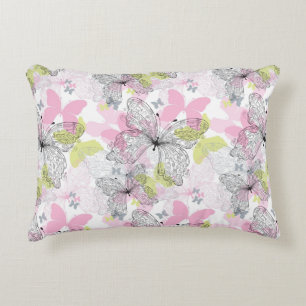 Background with butterfly decorative pillow