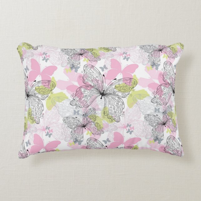 Background with butterfly decorative pillow (Front)