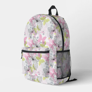 Background with butterfly printed backpack