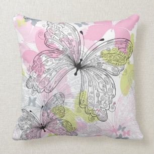 Background with butterfly throw pillow