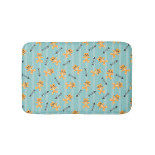 background with cats bath mat