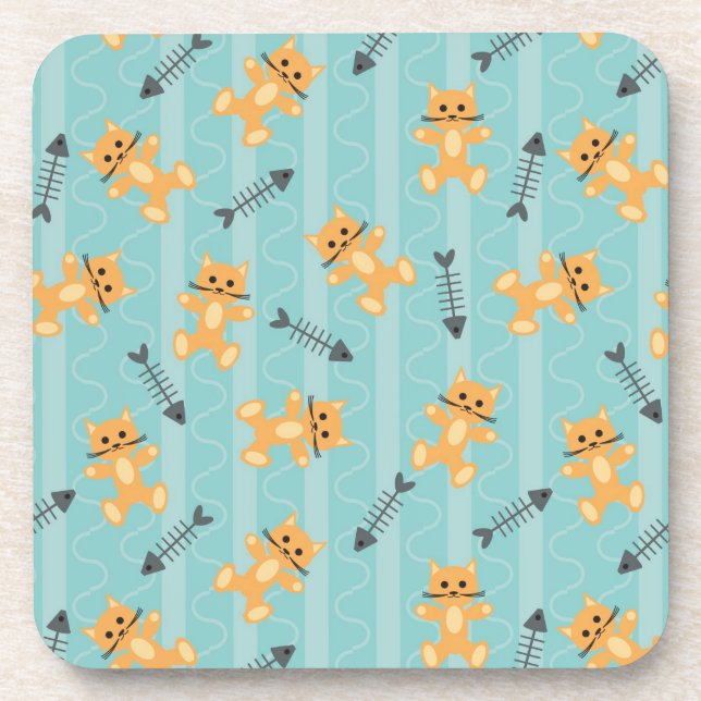 background with cats coaster (Front)