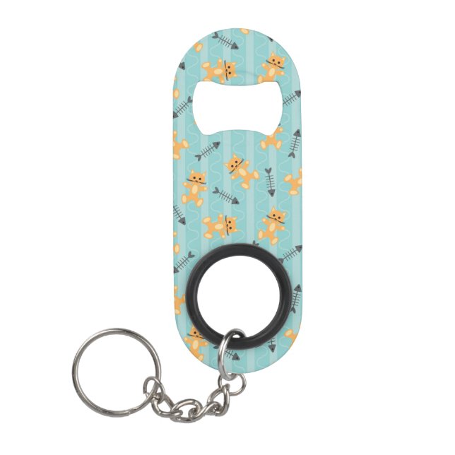 background with cats keychain bottle opener (Front)