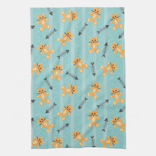 background with cats kitchen towel