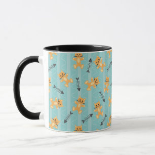 background with cats mug