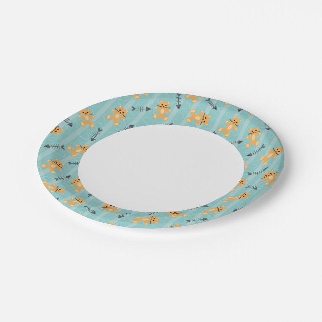 background with cats paper plate (Angled)