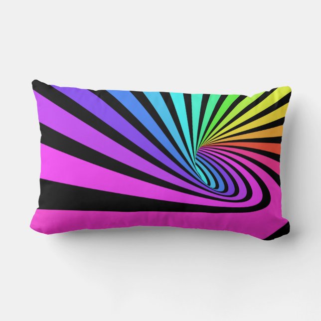 Background with colourful stripes lumbar pillow (Back)