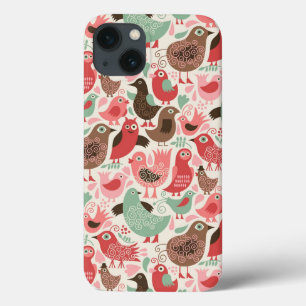 background with cute birds iPhone 13 case