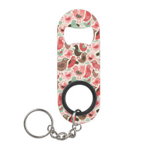 background with cute birds mini bottle opener