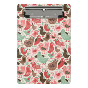 background with cute birds mini clipboard