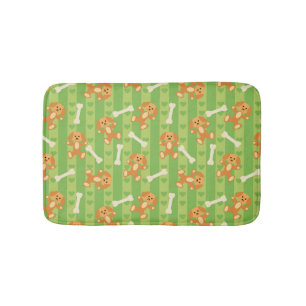 background with dogs and bones bath mat