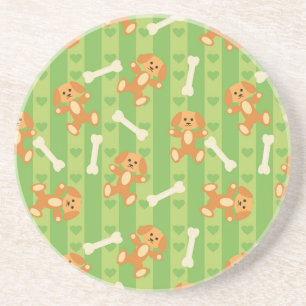 background with dogs and bones coaster