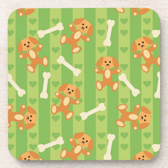 background with dogs and bones coaster (Front)