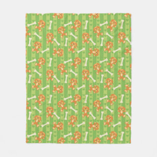background with dogs and bones fleece blanket