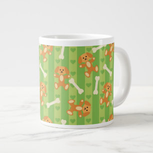background with dogs and bones large coffee mug