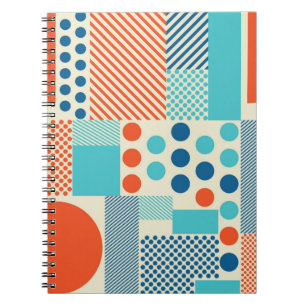 Background with geometrics forms, modern art patte notebook