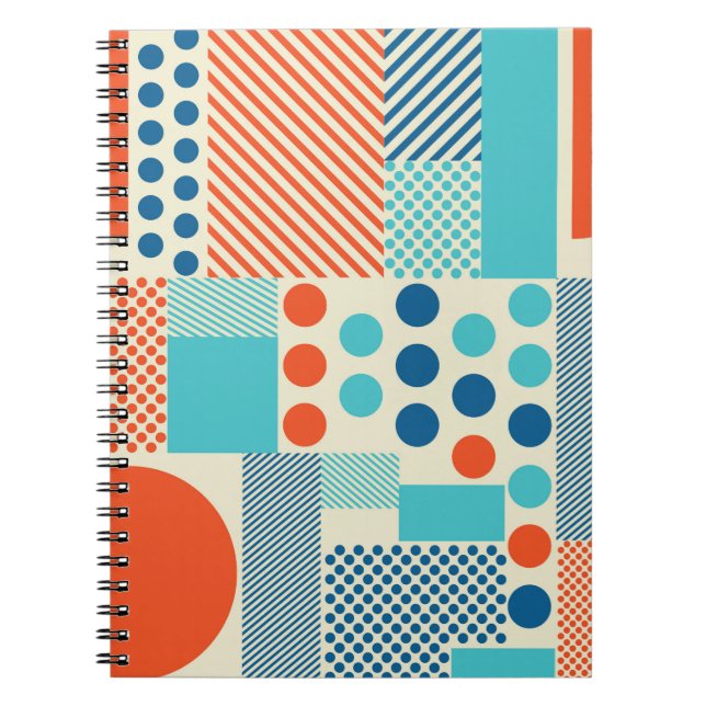 Background with geometrics forms, modern art patte notebook (Front)