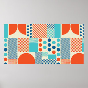 Background with geometrics forms, modern art patte poster