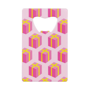 Background with gifts credit card bottle opener