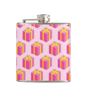 Background with gifts hip flask