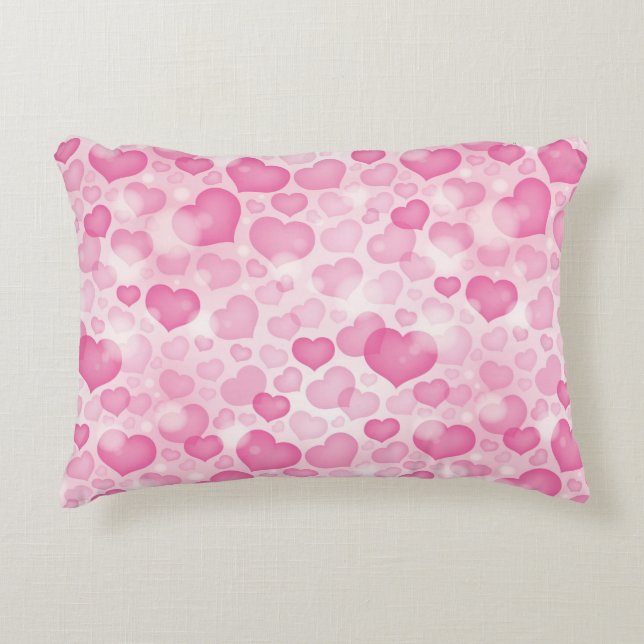 Background with Hearts Accent Pillow (Front)