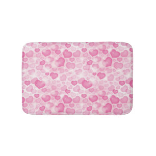 Background with Hearts Bath Mat