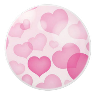 Background with Hearts Ceramic Knob