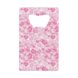 Background with Hearts Credit Card Bottle Opener