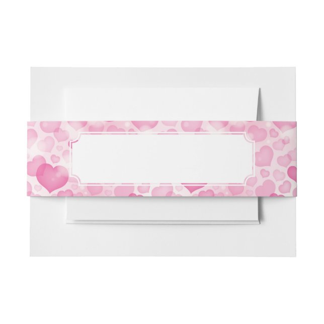Background with Hearts Invitation Belly Band (Front Example)