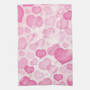 Background with Hearts Kitchen Towel