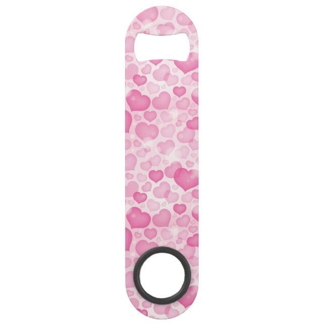 Background with Hearts Speed Bottle Opener (Front)