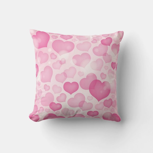 Background with Hearts Throw Pillow (Front)