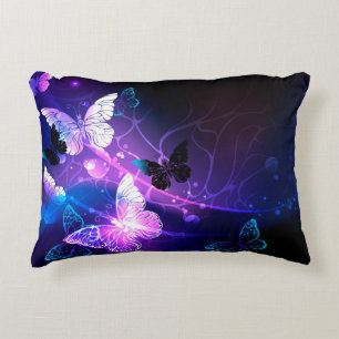 Background with Night Butterflies Accent Pillow