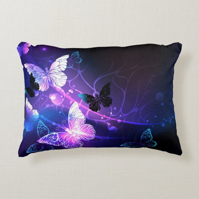 Background with Night Butterflies Accent Pillow (Front)
